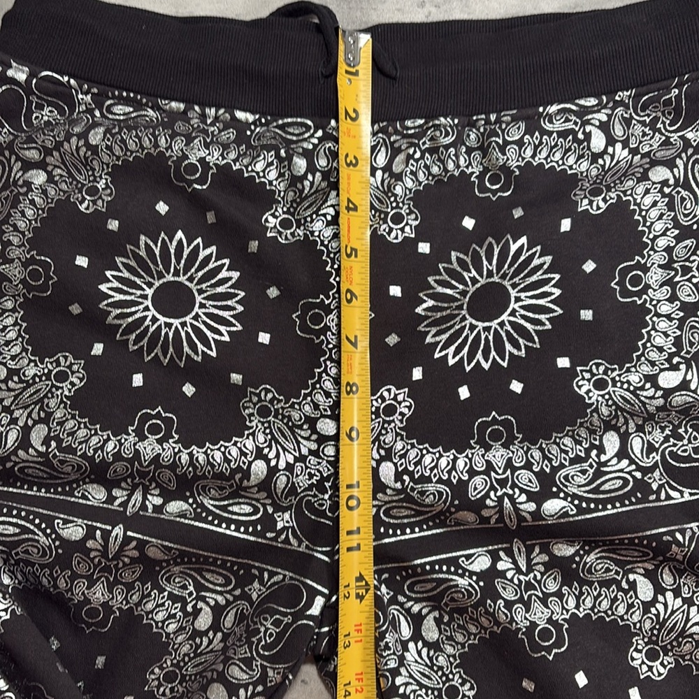 Elwood Women's Floral Glitter Joggers Black Lounge Elastic Waist Drawstring Sz M - Picture 11 of 11
